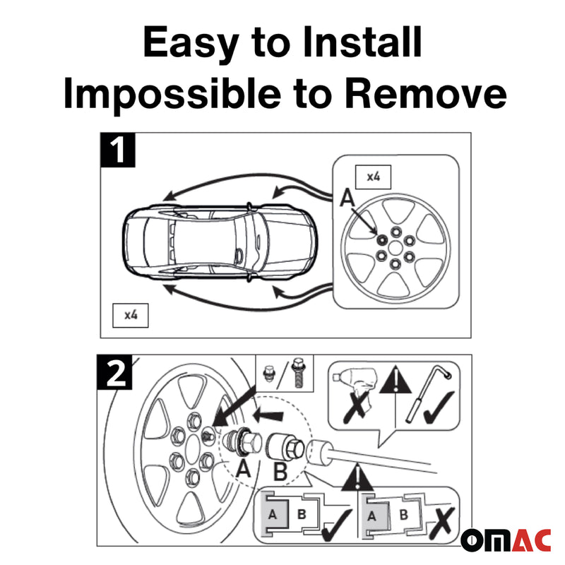 Radschloss Satz für DS DS3/DS4/DS5/DS3 Crossback/DS7 ab 2014 Silber M12X1.25