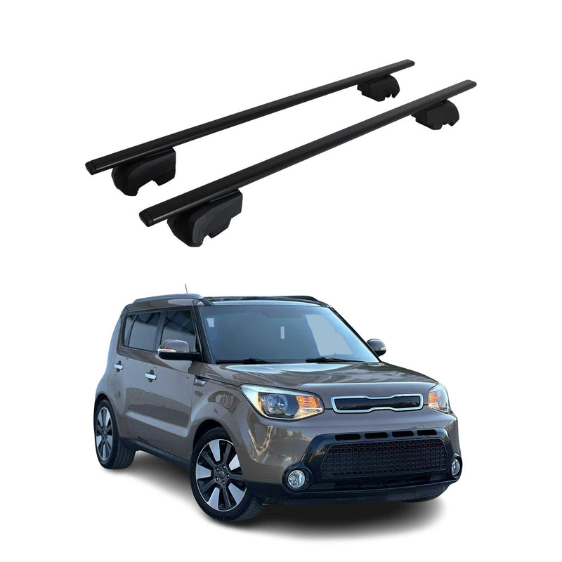 Dachträger Grundtäger für Kia Soul 2014-2019 75kg Metall Schwarz 2 tlg