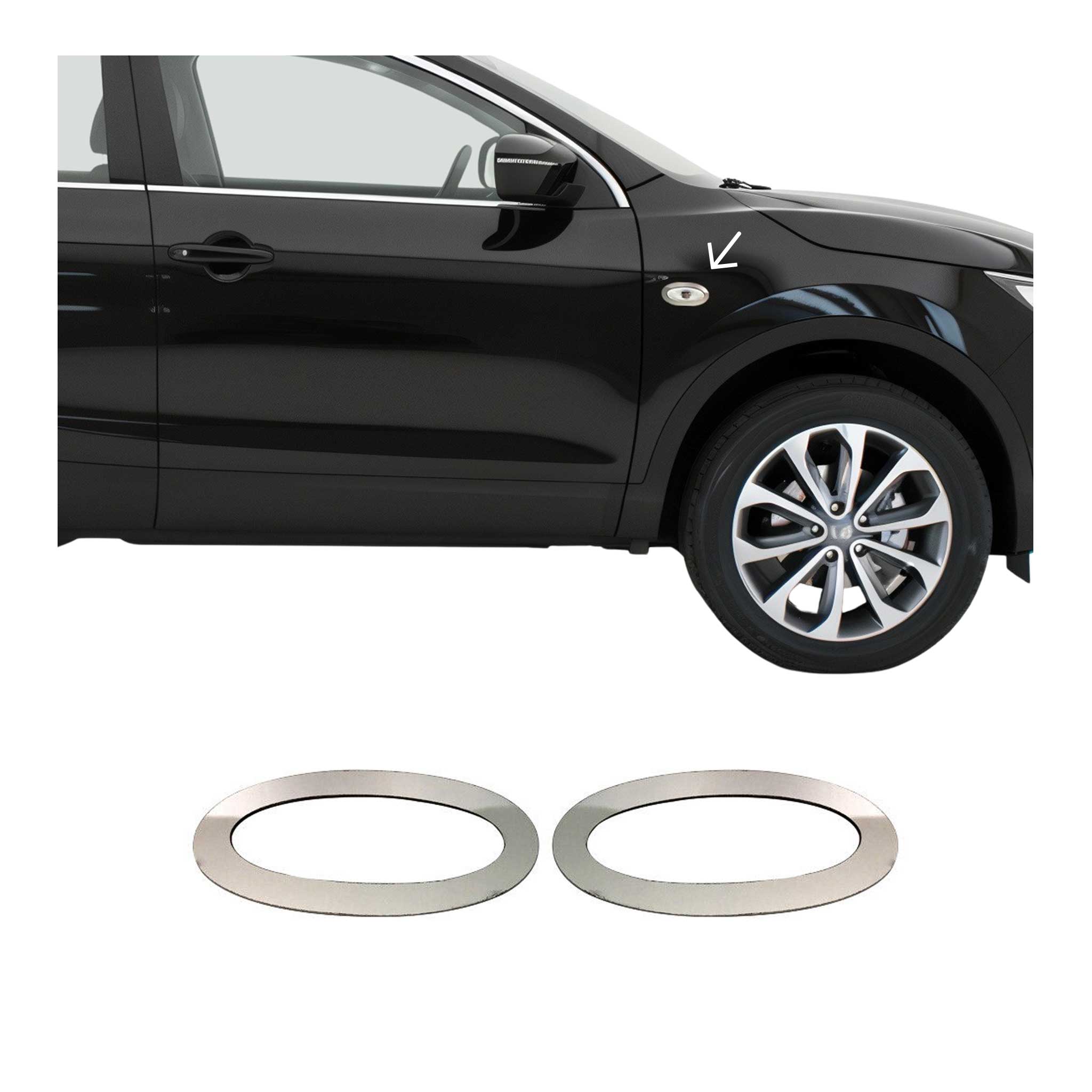 Blinkerrahmen Signalblende Blinker für Nissan Qashqai 2007-2013 Edelstahl Chrom