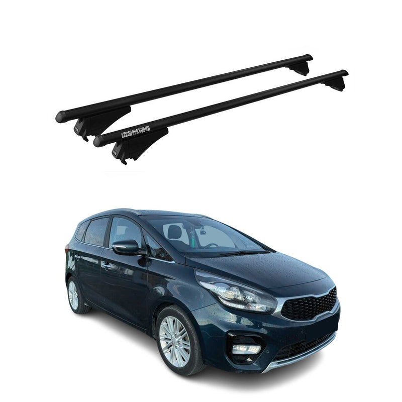 Menabo Dachträger Grundtäger für Kia Carens 2013-2021 75kg Alu Schwarz 2 tlg