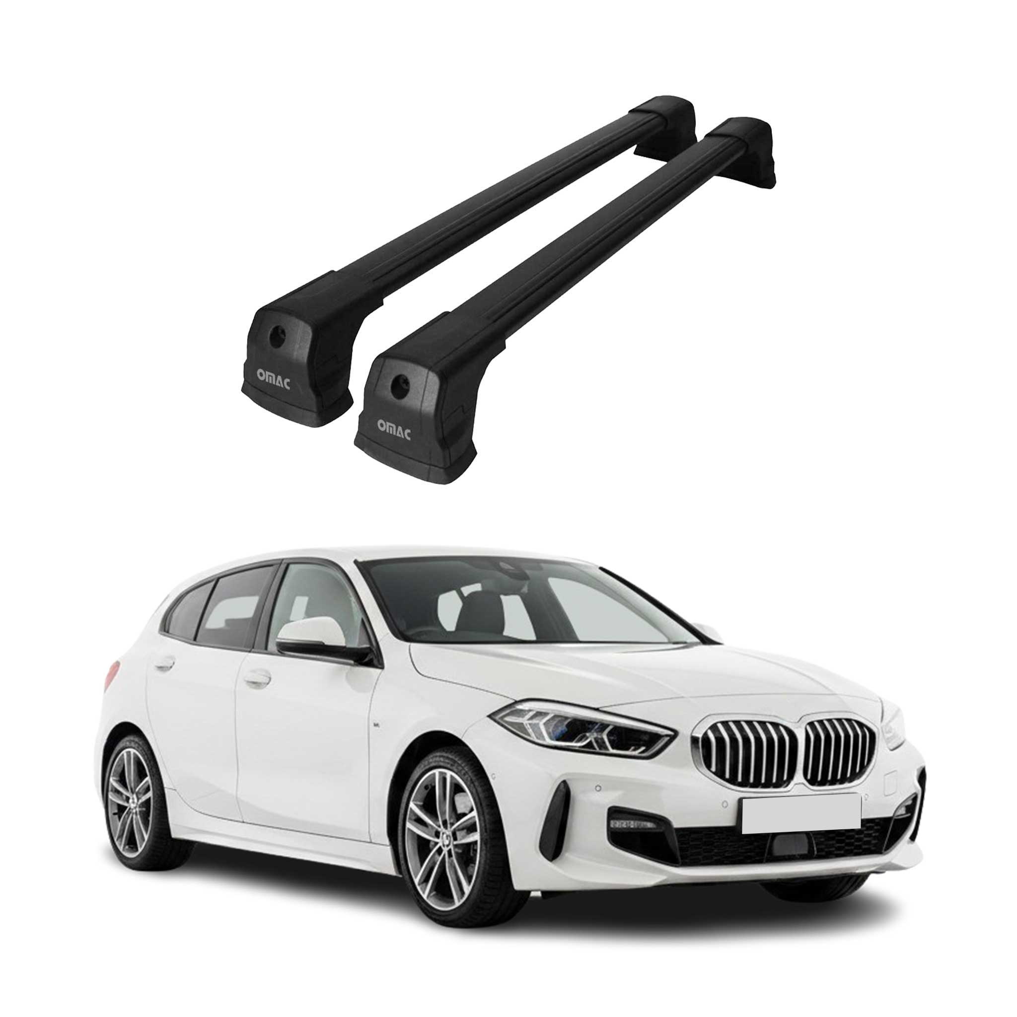 Dachträger Grundtäger für BMW 1er F40 2019-2024 75kg Aluminium Schwarz 2 tlg