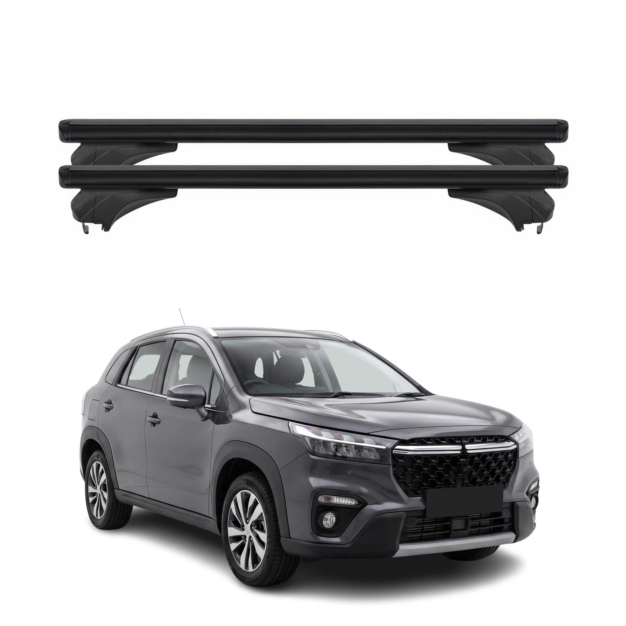 Menabo Dachträger für Suzuki S-Cross 2022-2026 Abschließbar Aluminium Schwarz 2x