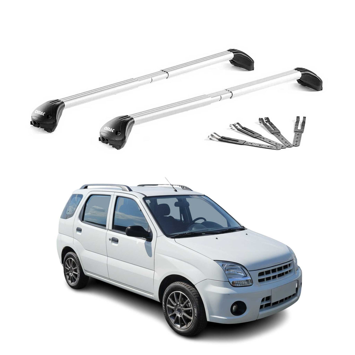 Dachträger Grundtäger für Subaru Justy 2003-2007 100kg Aluminium Grau 2x ABE
