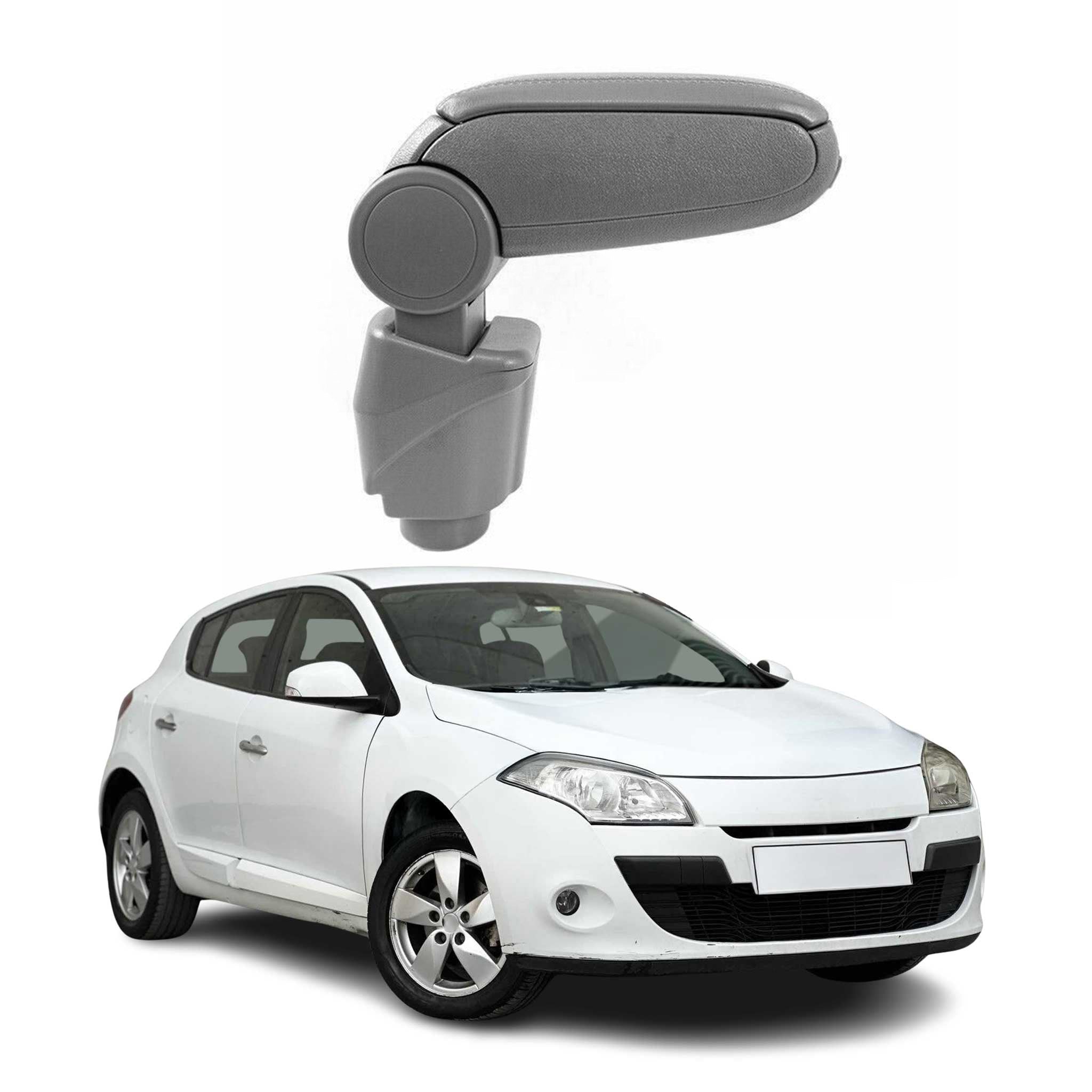 Mittelarmlehne Armlehne Mittelkonsole für Renault Megane 2008-2015 PU-Leder Grau