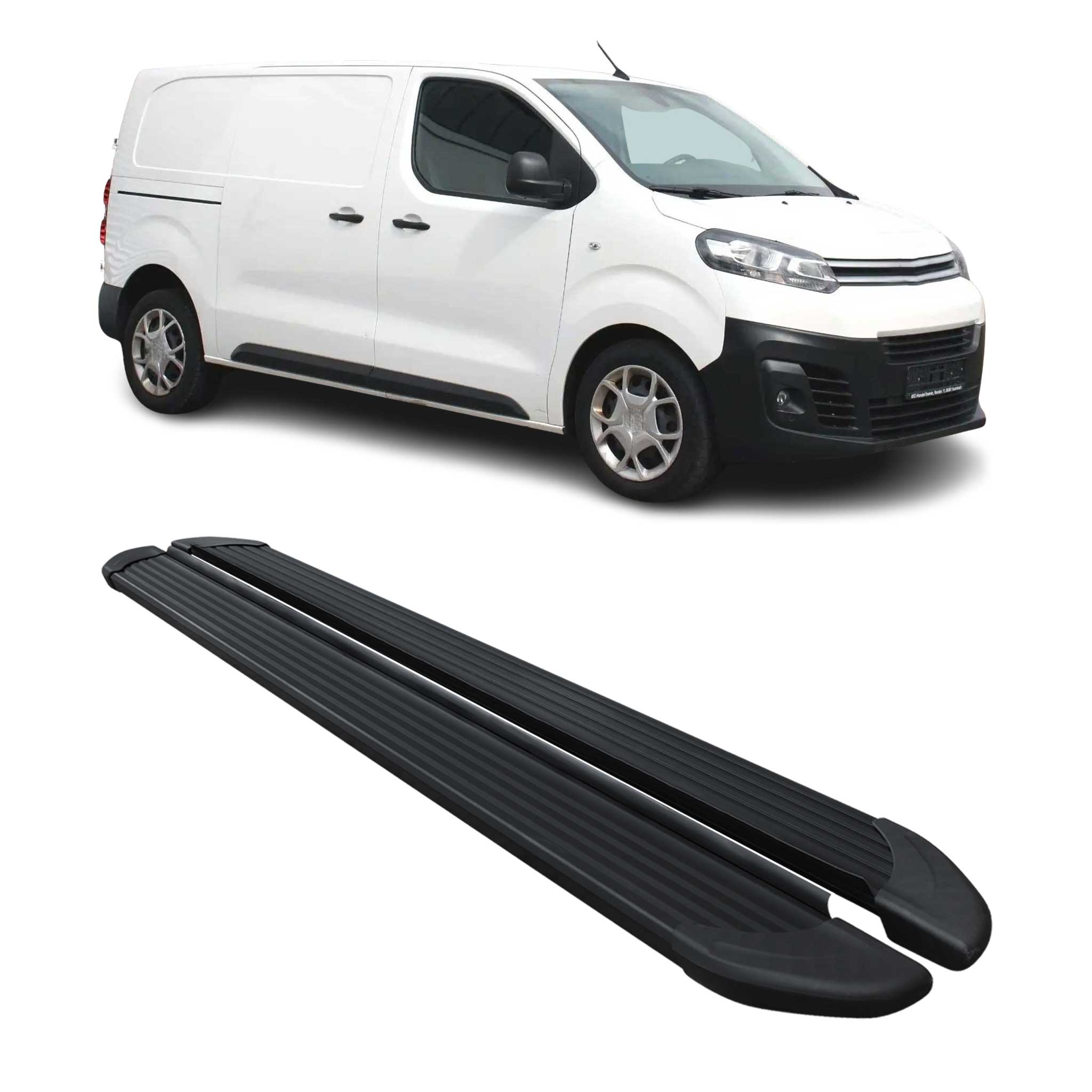 Schweller Trittbretter Schweller für Citroen Jumpy 2016-2026 L2 L3 Alu Schwarz
