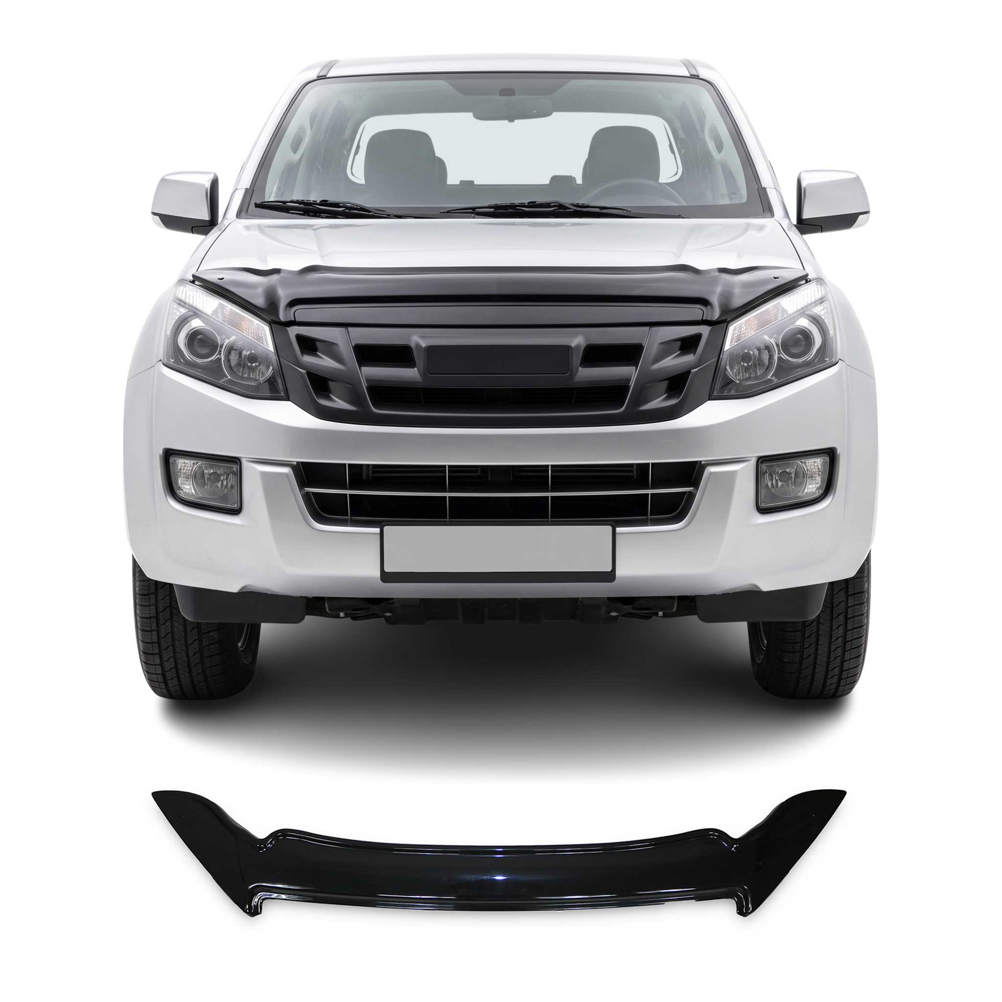 Motorhaube Deflektor Steinschlagschutz für Isuzu D-Max II 2012-2019 Schwarz