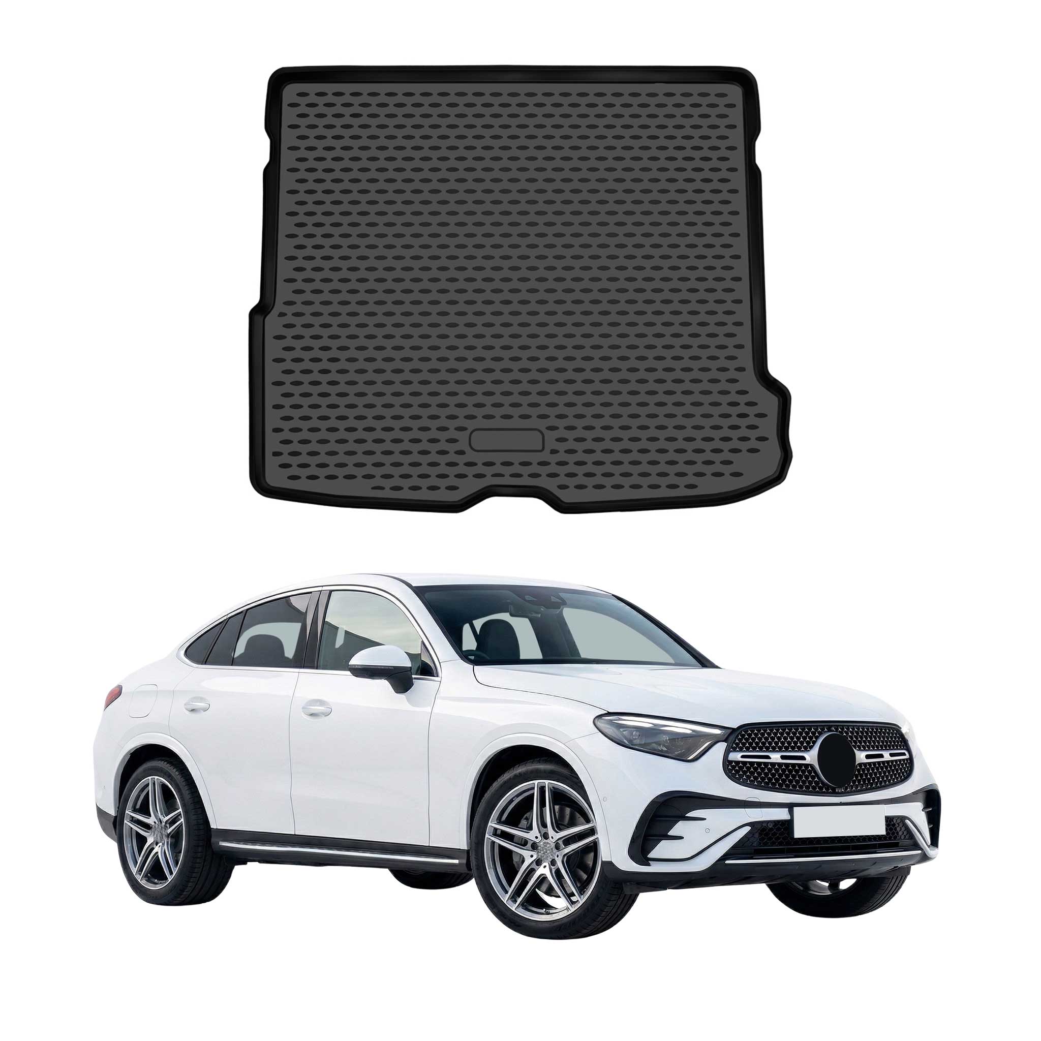 Kofferraummatte Laderaumwanne für Mercedes GLC C254 Coupé 2023-2026 TPE Schwarz
