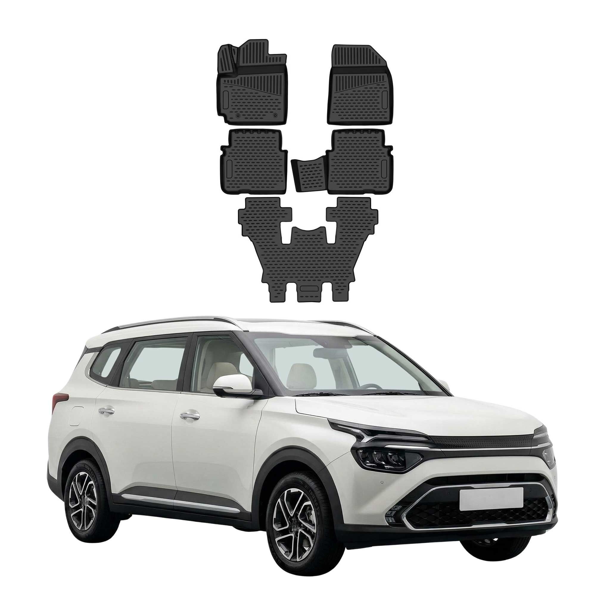 OMAC Gummimatten Fußmatten für Kia Carens IV 2022-2026 TPE Automatten Schwarz