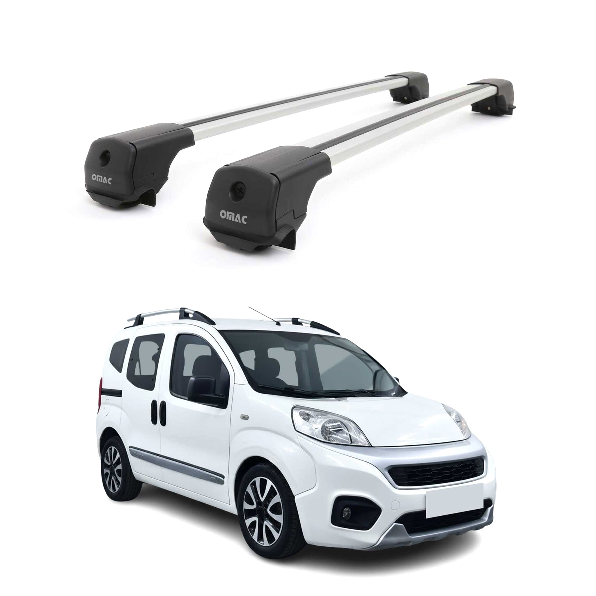 Dachträger Grundträger für Fiat Fiorino / Qubo 2008-2024 Aluminium 75kg Grau 2x