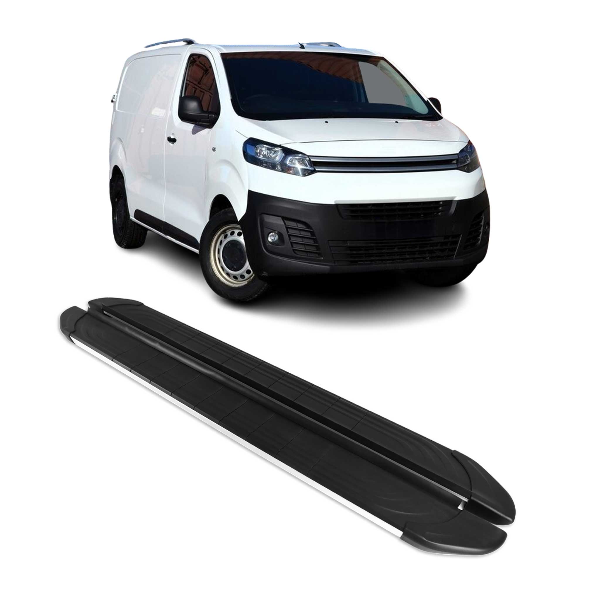 Trittbretter Seitenschweller für Citroen Jumpy 2016-2026 L1 Kurzer Schwarz Grau