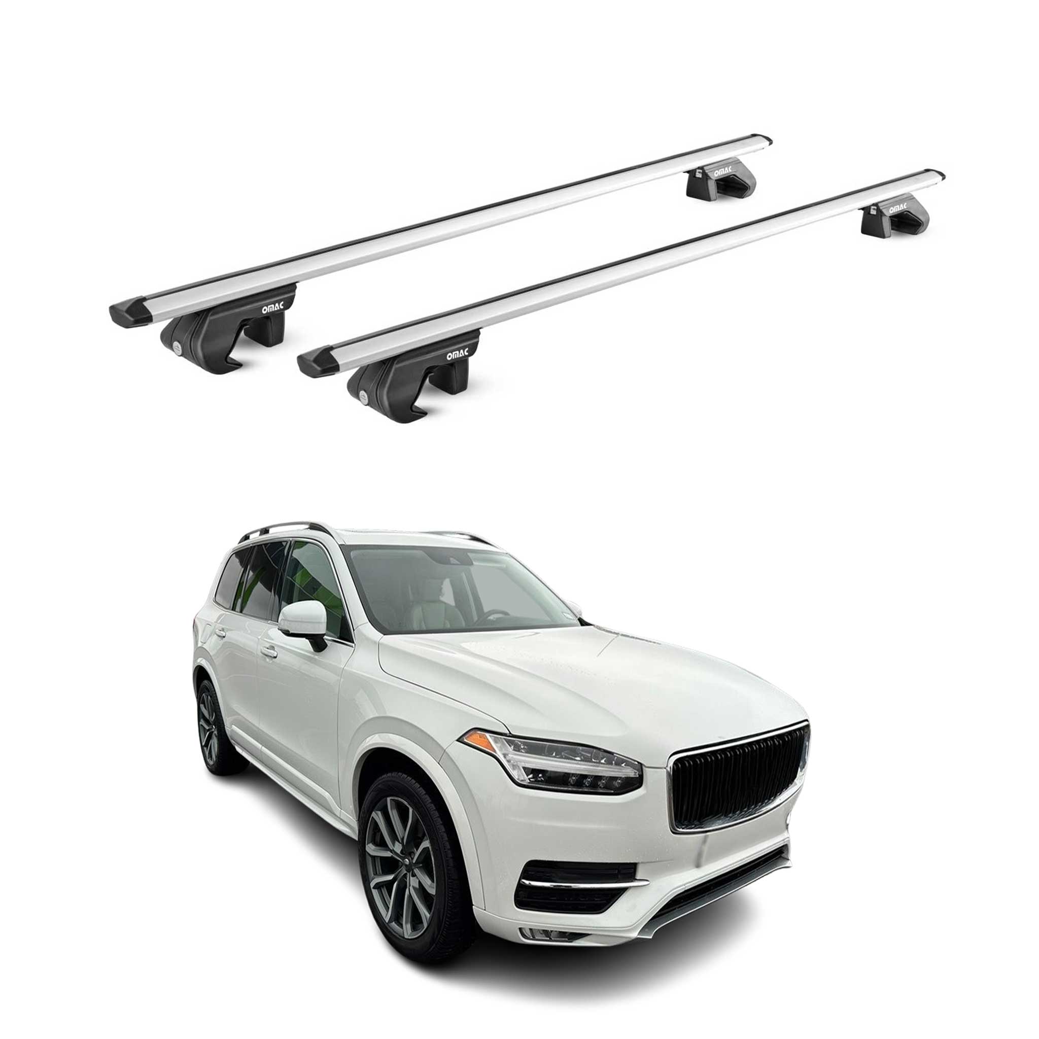 Dachträger Grundtäger für Volvo XC90 2002-2026 5 tür 90kg Alu Silber 2 tlg ABE