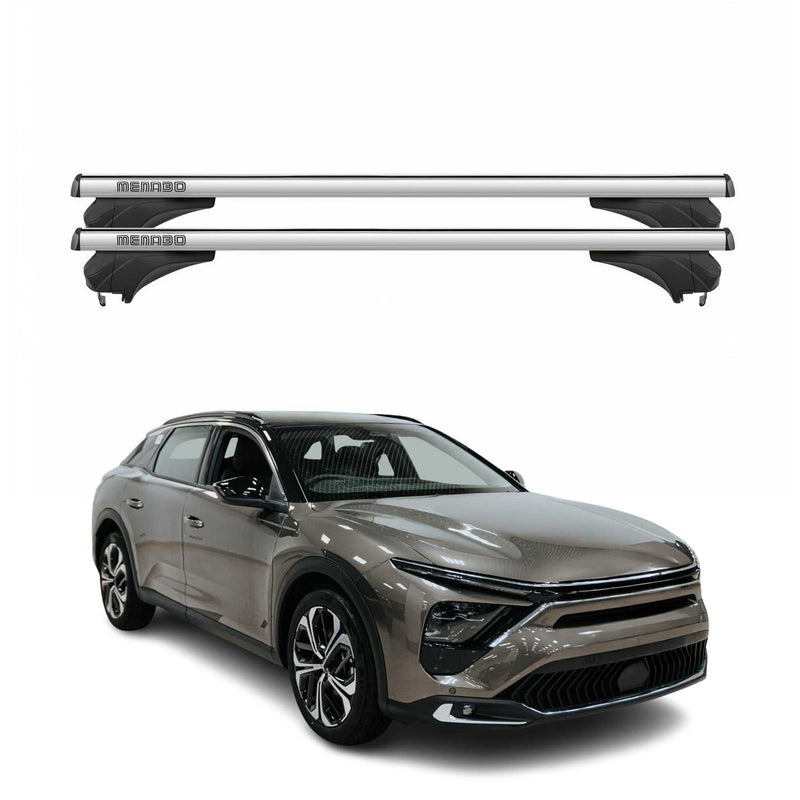 Menabo Dachträger Grundtäger für Citroen C5 X E43 2021-2025 Aluminium Silber 2x