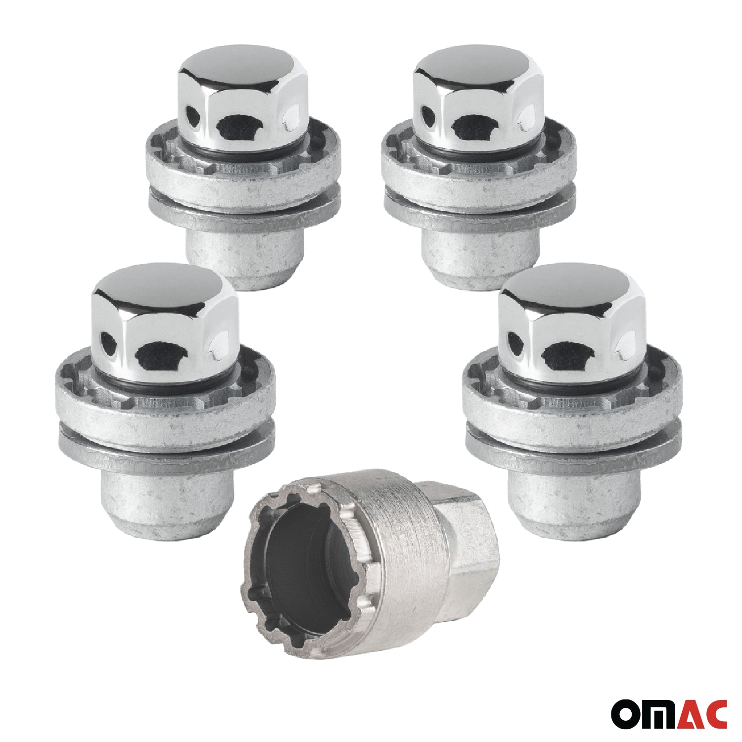 Radschloss Satz Radschrauben für Peugeot 4007 2007-2012 Silber 4x M12X1,5