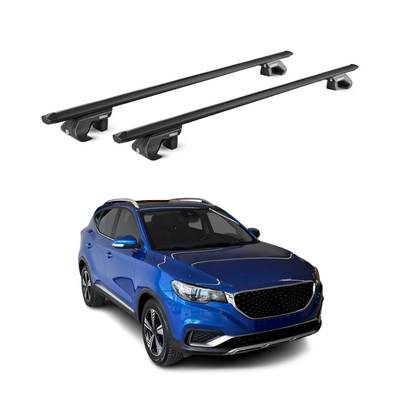 Dachträger Grundtäger für MG ZS EV 2017-2024 90kg Aluminium Schwarz 2 tlg ABE