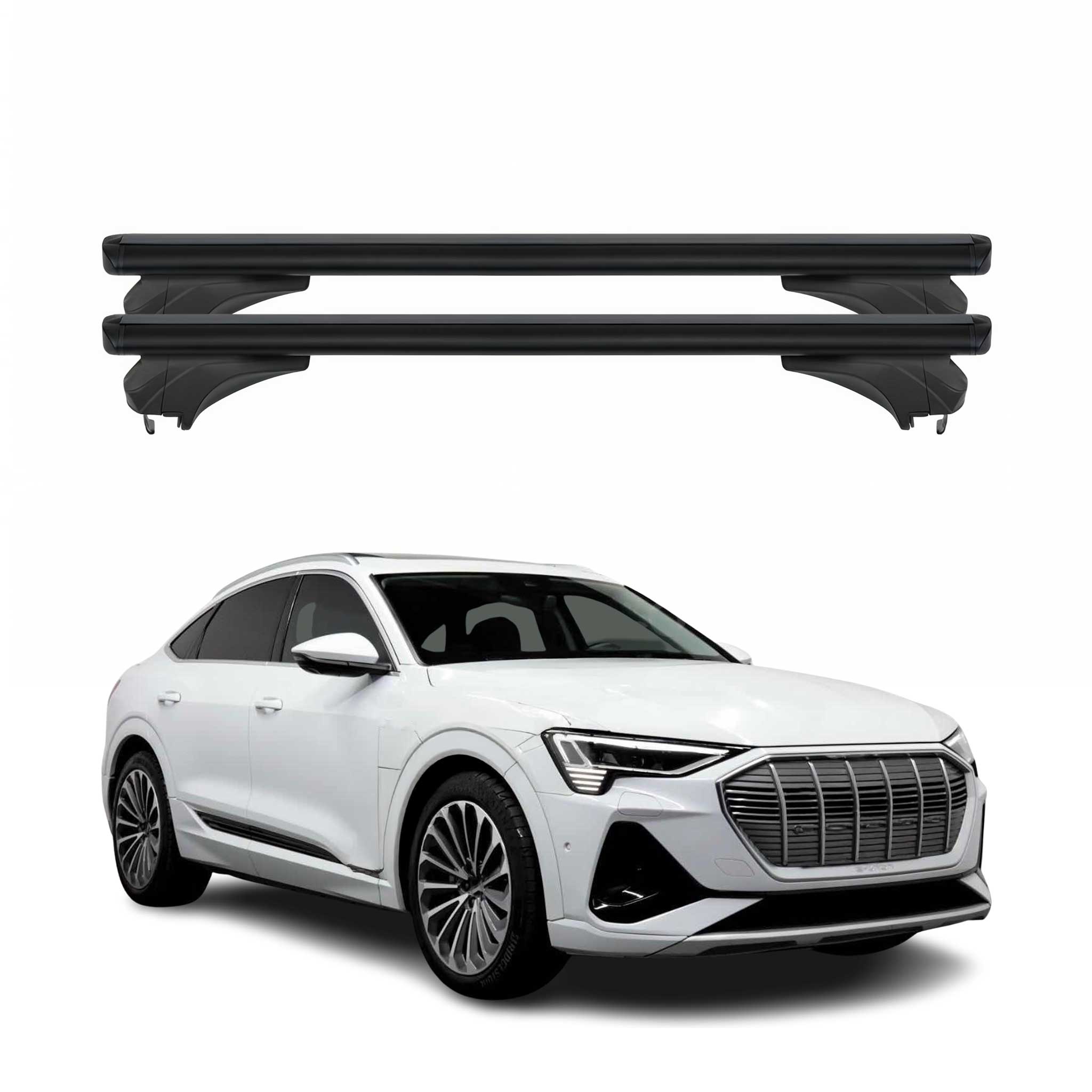Menabo Dachträger Grundtäger für Audi Q8 E-Tron 2022-2026 Aluminium Schwarz 2tlg