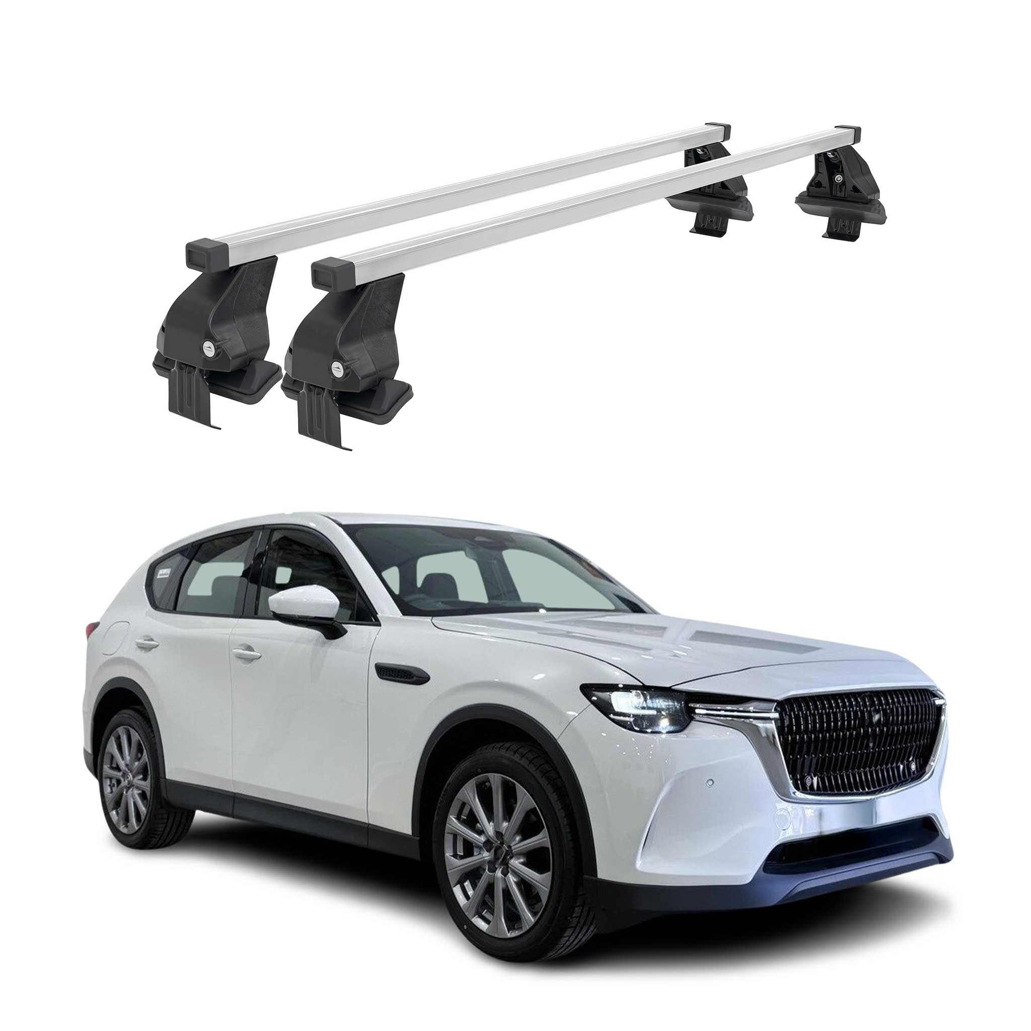 Menabo Dachträger Grundträger für Mazda CX-60 2022-2026 Stahl Grau 2tlg