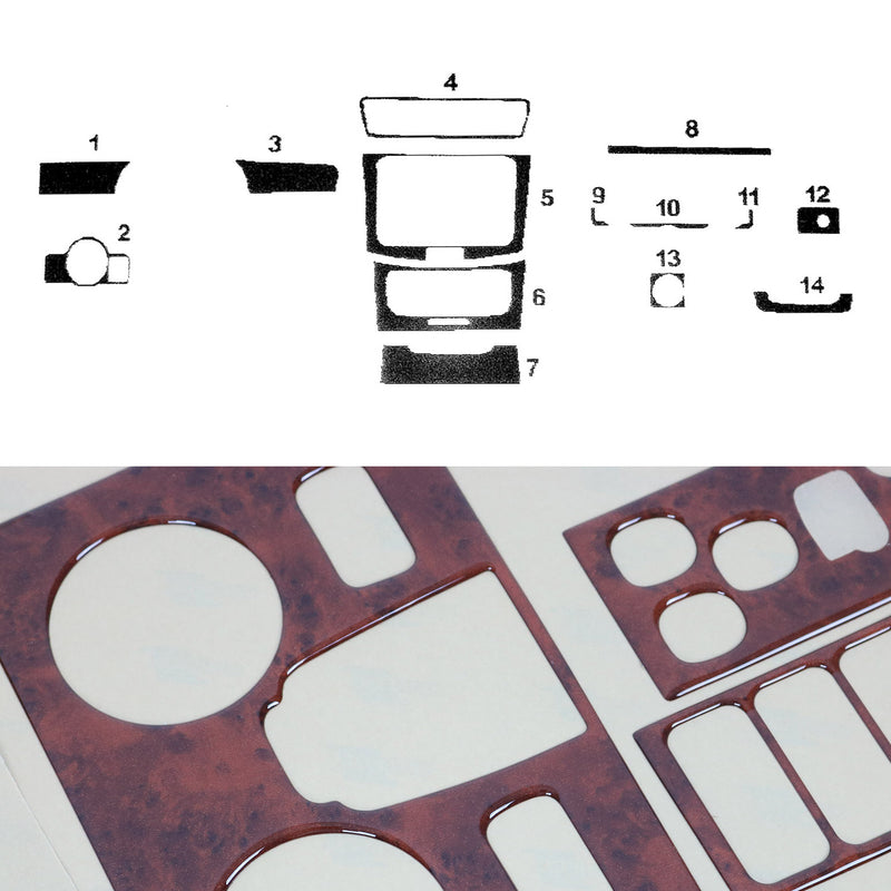 Innenraum Dekor Cockpit für VW Passat B7 2010-2015 Wurzelholz Optik 14tlg