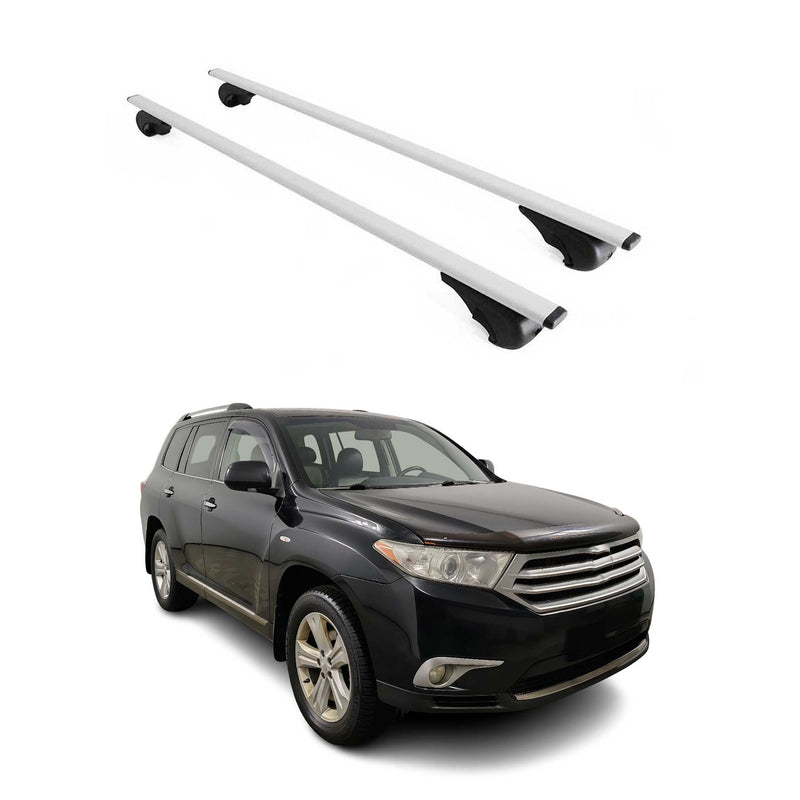 Dachträger Grundtäger für Toyota Highlander 2007-2013 75kg Metall Silber 2 tlg
