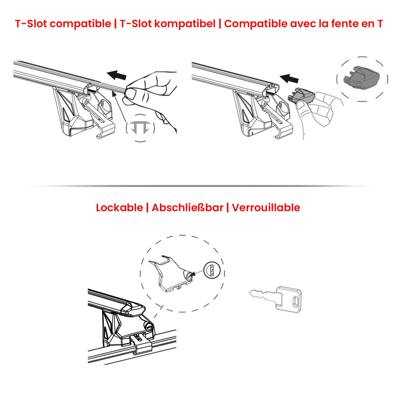 Dachträger Grundtäger für Audi Q3 mk1 2011-2018 100kg Aluminium Silber 2tlg ABE