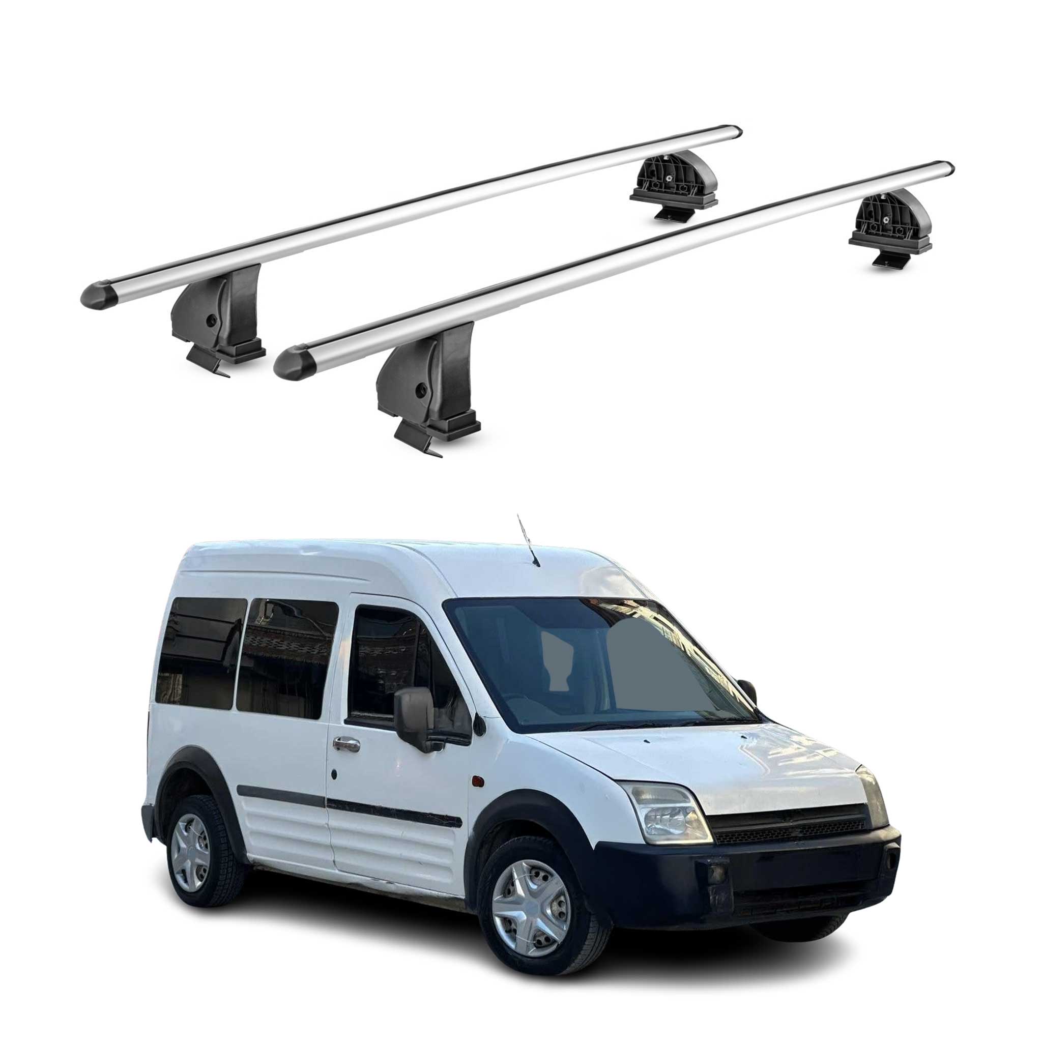 Alu Dachträger für Ford Transit Connect I 2003-2013 TÜV T-Nut 75 kg 2tlg Silber