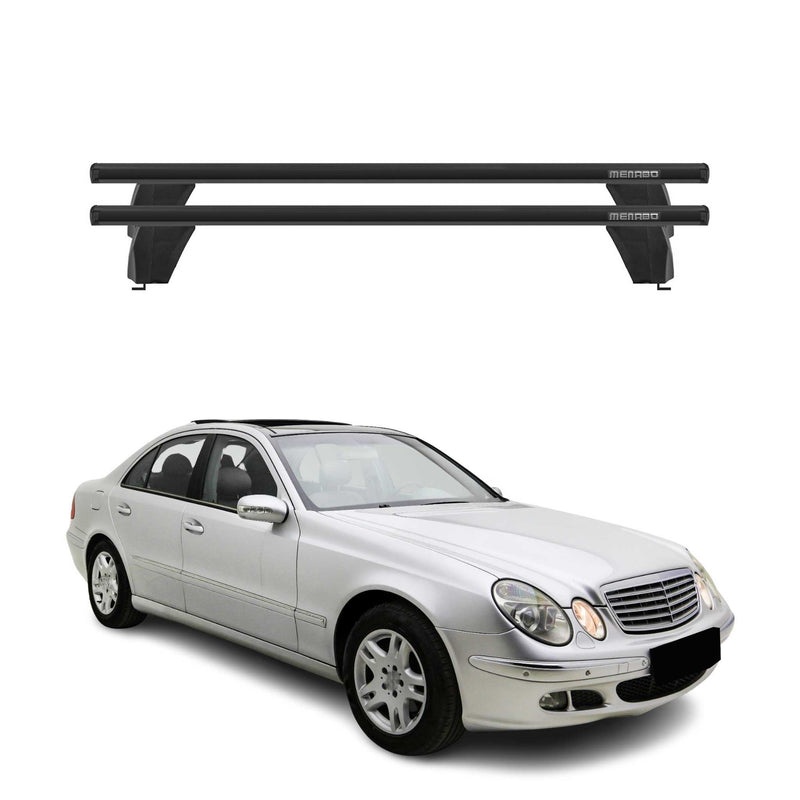 Menabo Dachträger für Mercedes E Klasse W211 Limo 2002-2009 75kg Alu Schwarz 2x