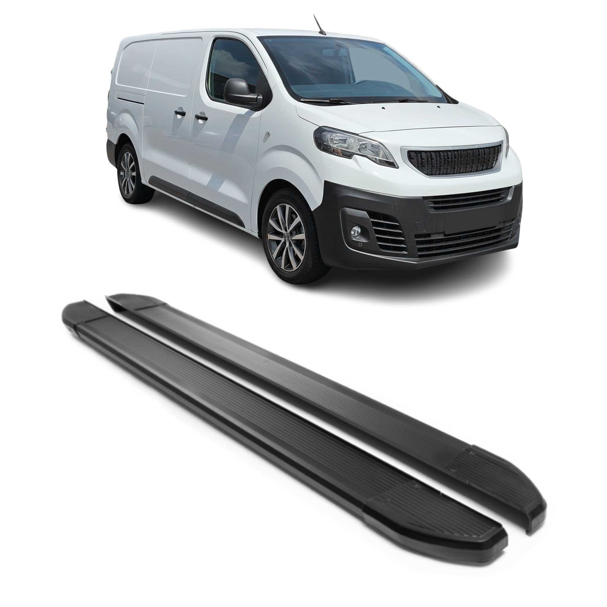 Alu Seitenschweller Trittbretter für Peugeot Expert 2016-2026 L2 Langer Schwarz