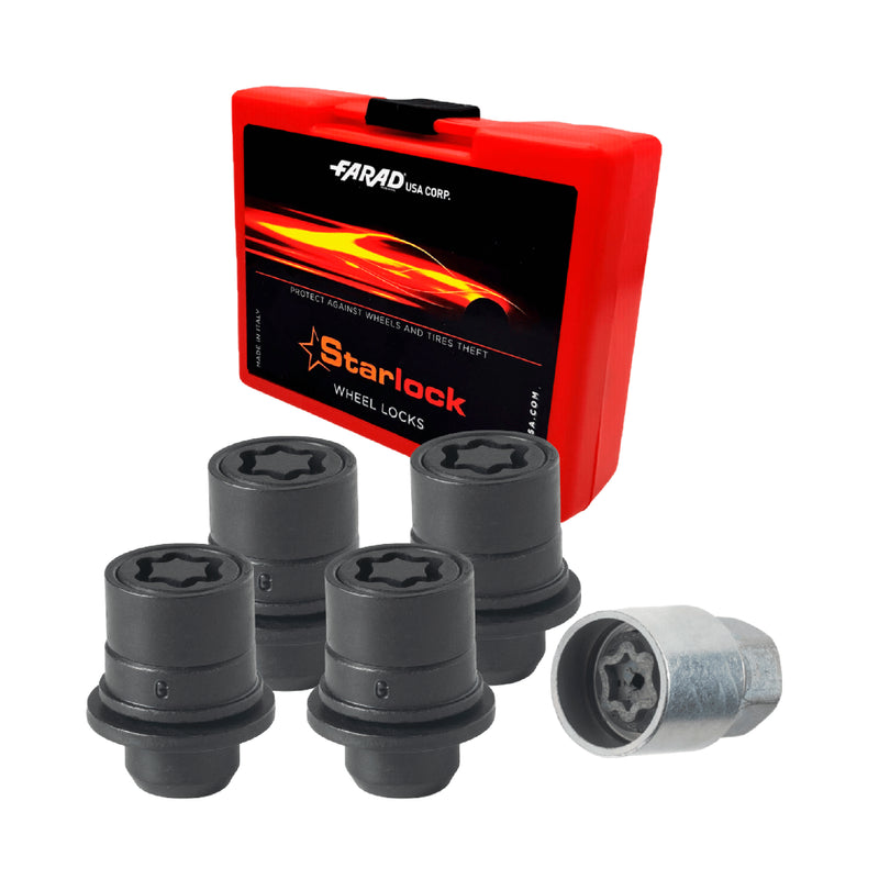 Radschloss Radschrauben Satz für KIA Stinger ab 2019 Schwarz 4tlg M12X1.5