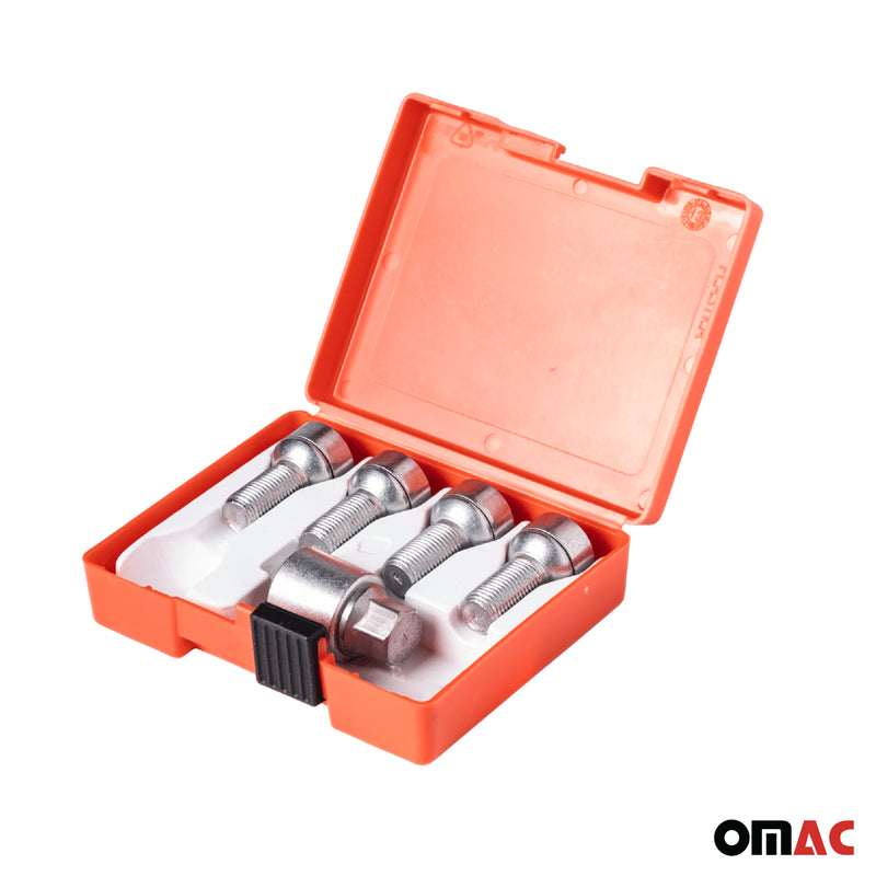 Radschloss Radschrauben Satz für Smart Fortwo bis 2014 Silber 4tlg M14X1.5