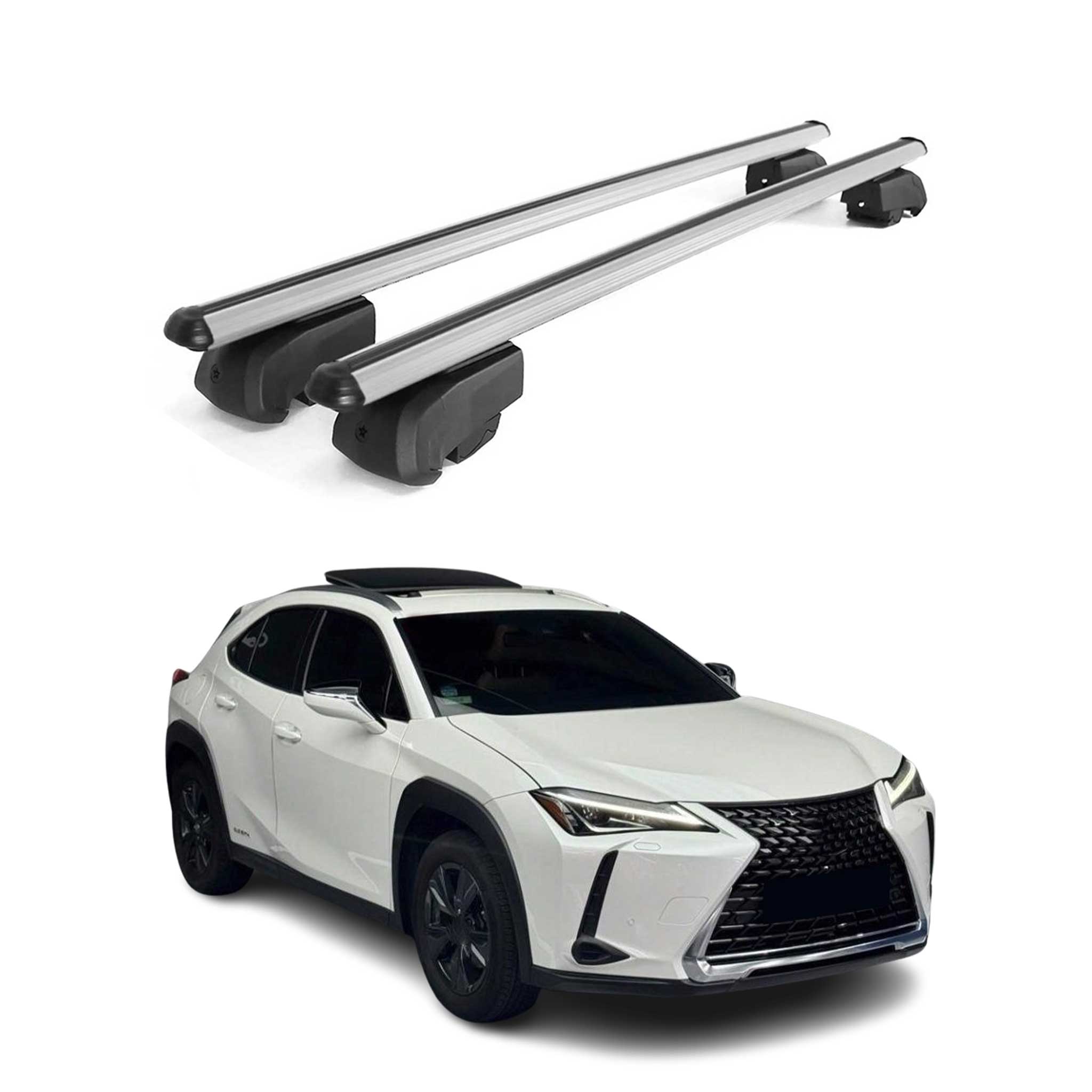 Dachträger Gepäckträger für Lexus UX 2019-2021 Querträger ABE Alu Grau 2x