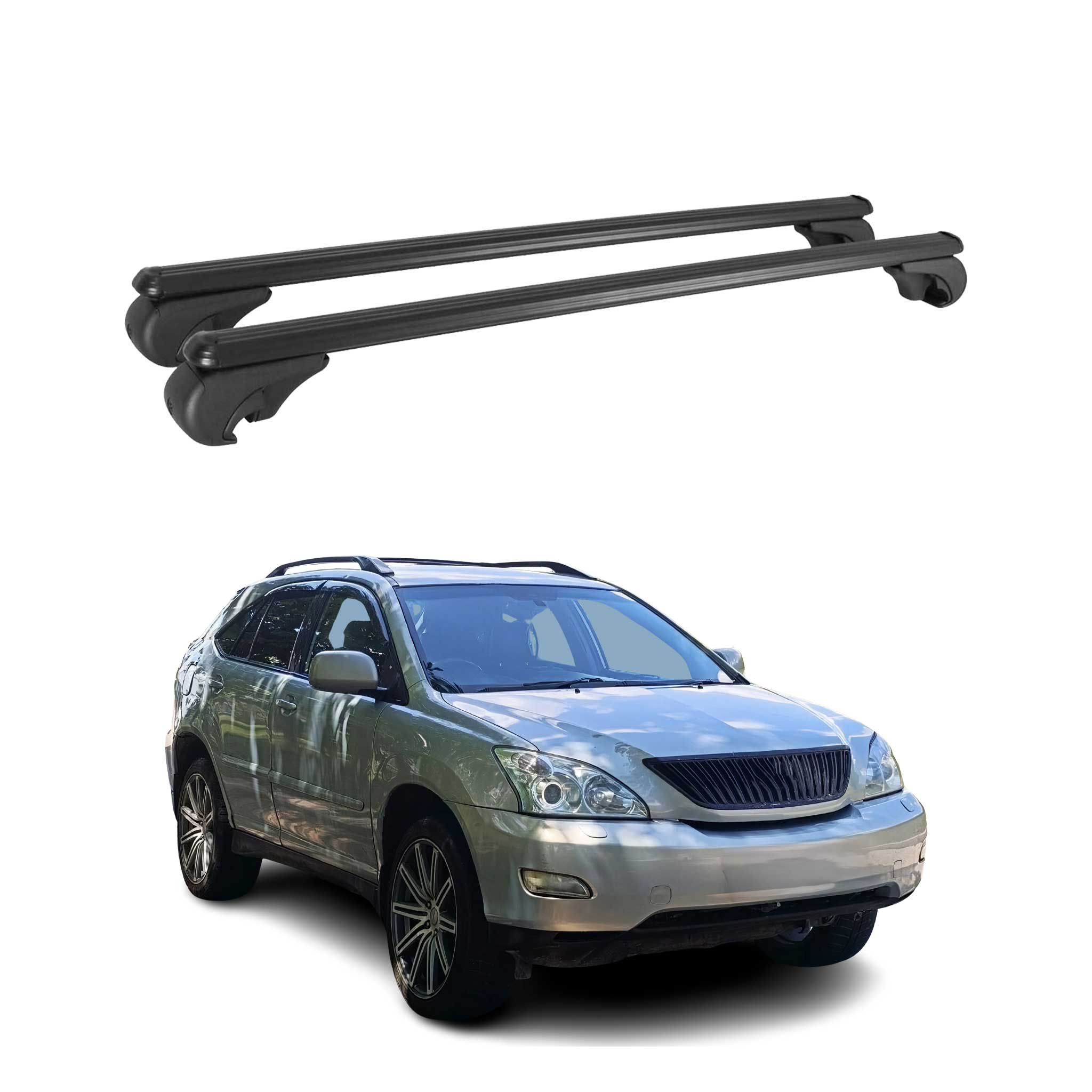 Dachträger für Lexus RX 2003-2009 Gepäckträger Grundträger Aluminium Schwarz 2x