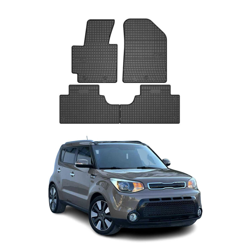 OMAC Gummi Fußmatten für Kia Soul 2013-2019 Automatten Gummi Schwarz 4tlg