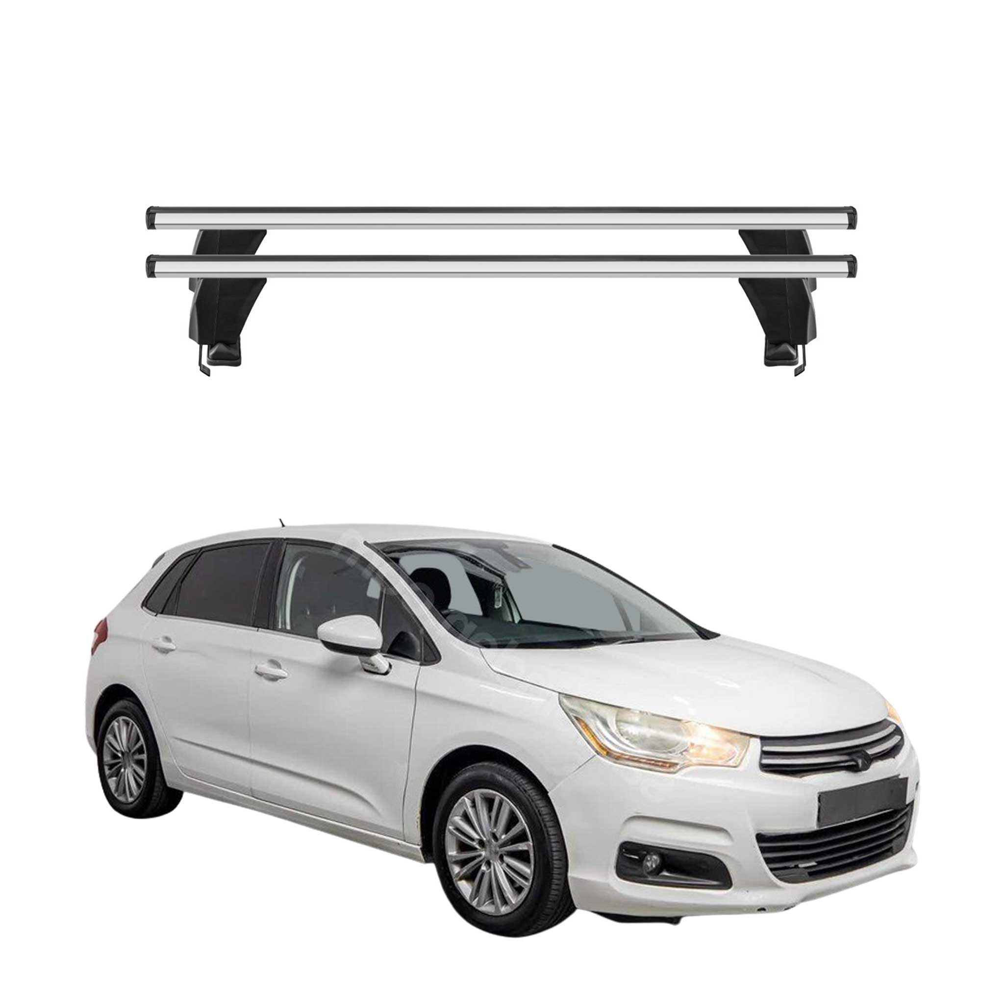 Menabo Dachträger Grundtäger für Citroen C4 2010-2018 50kg Alu Silber 2 tlg