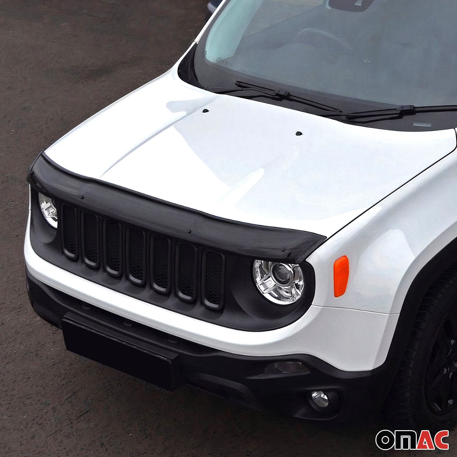 Motorhaube Deflektor Insekten Steinschlagschutz für Jeep Renegade 2015-25 Dunkel