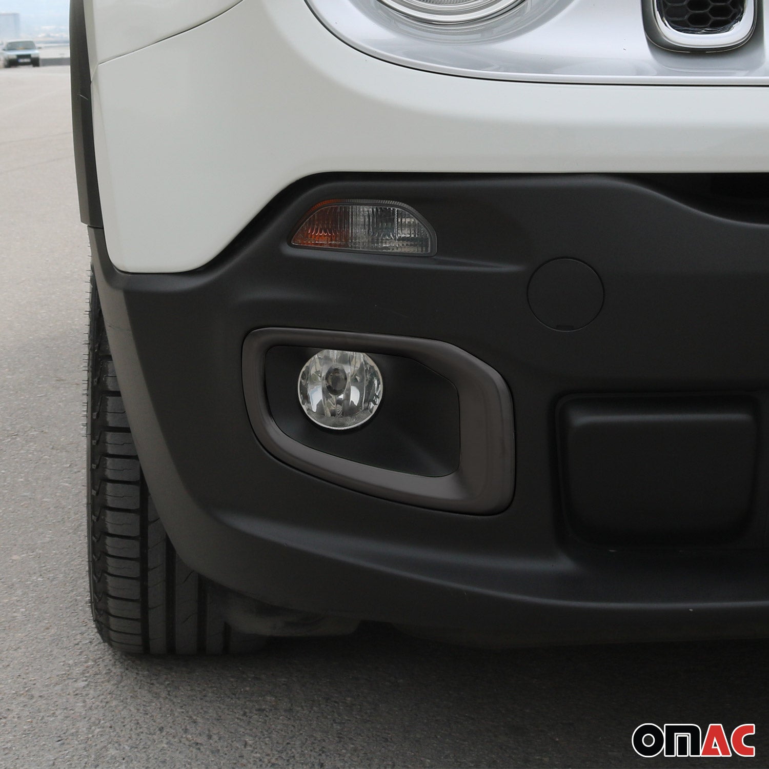 Nebelscheinwerfer Rahmen für Jeep Renegade 2014-2019 Chrom Gebürstet Dunkel 2x