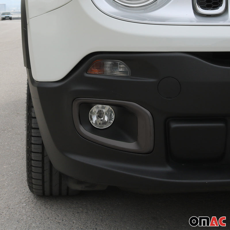 Nebelscheinwerfer Rahmen für Jeep Renegade 2014-2019 Chrom Gebürstet Dunkel 2x