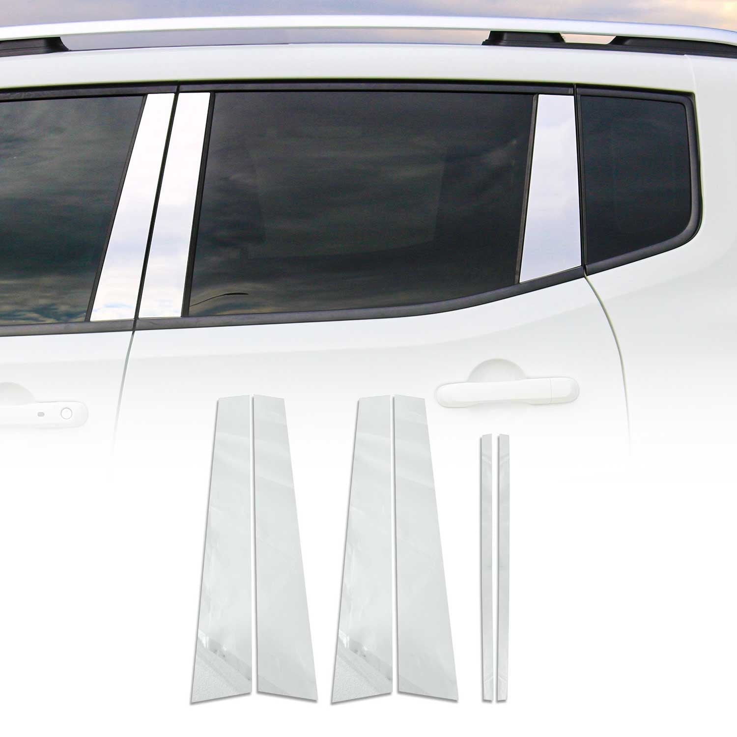 B-Säule C-Säule Türsäulen Verkleidung für Land Rover Freelander 2006-2014 Chrom