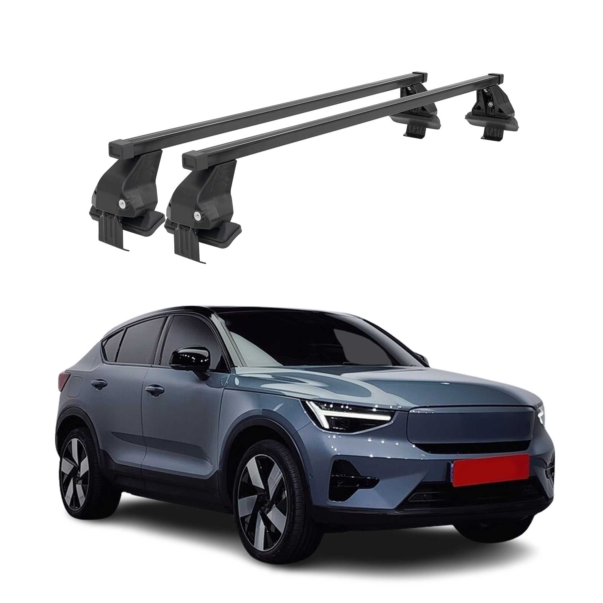 Menabo Dachträger Grundträger für Volvo C40 Recharge 2022-2026 Stahl Schwarz 2x