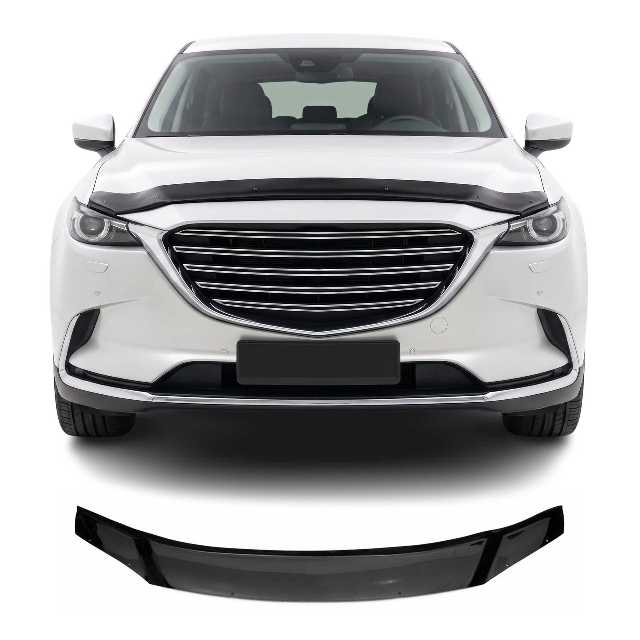 Motorhaube Deflektor Insekten Steinschlagschutz für Mazda CX-9 2016-2021 Dunkel