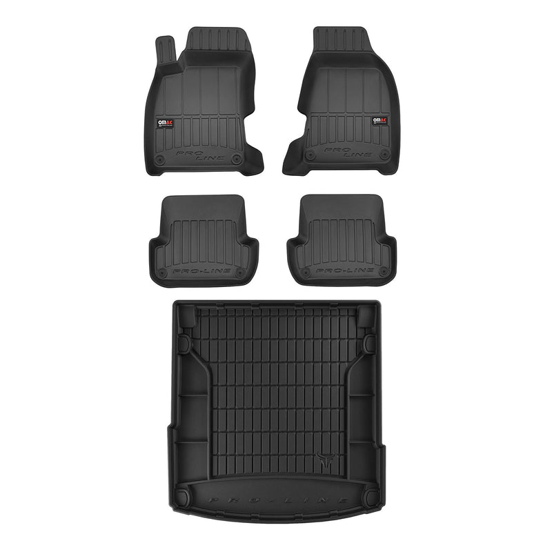 OMAC Premium Fußmatten Kofferraumwanne Set für Audi A4 B7 Limo 2004-2008 Gummi