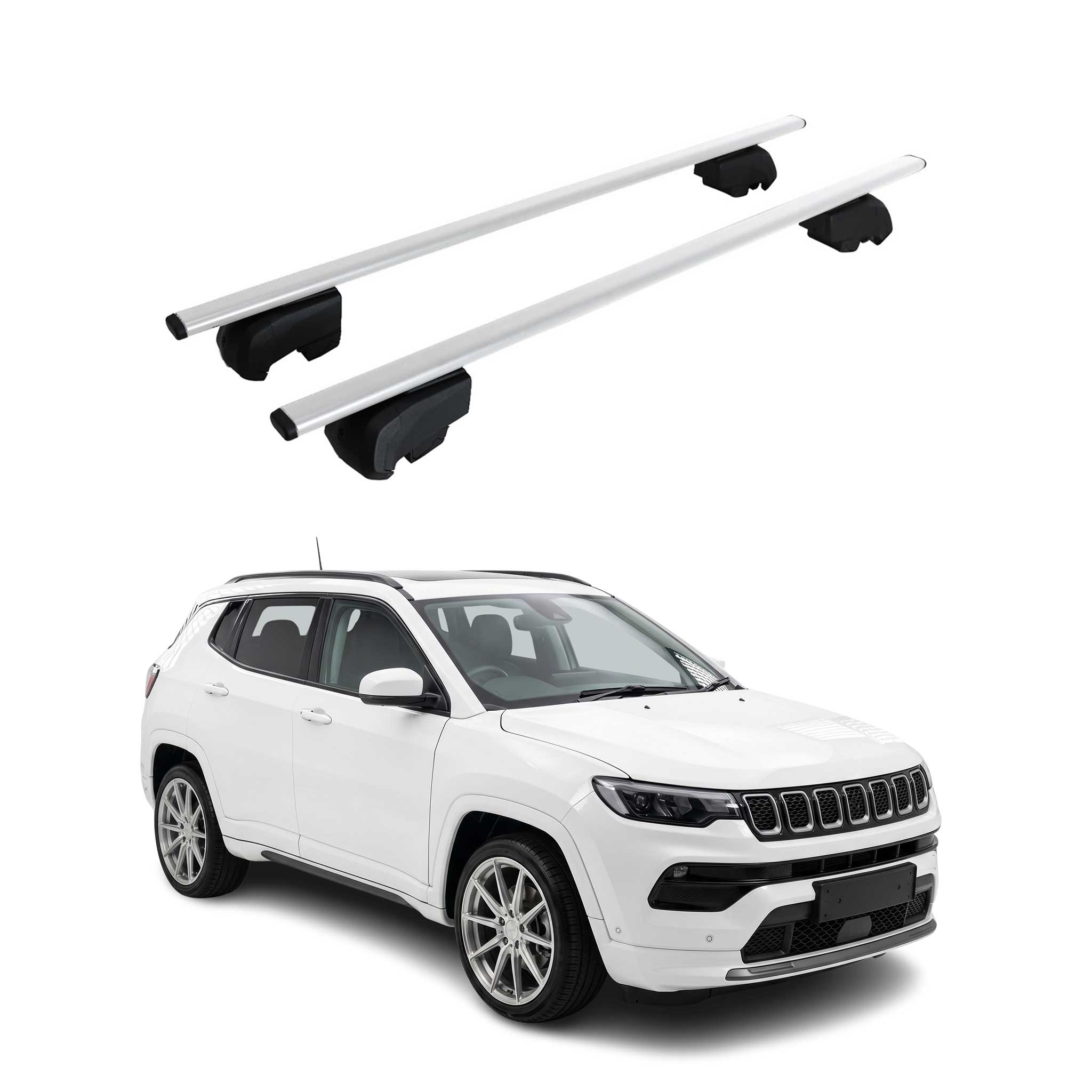 Dachträger Grundträger für Jeep Compass III 2025-2026 Metall Silber 2tlg