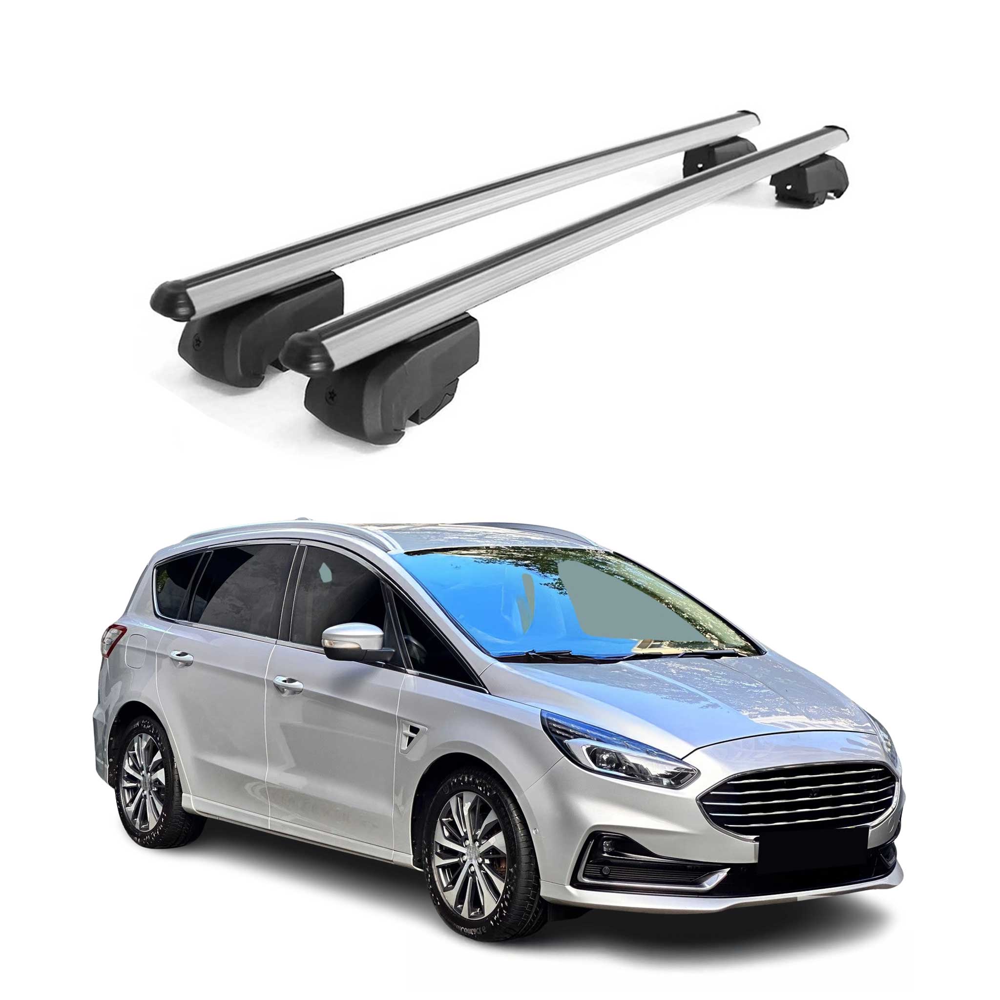 Dachträger Grundtäger für Ford S-Max 2015-2023 75kg Alu Silber 2 tlg