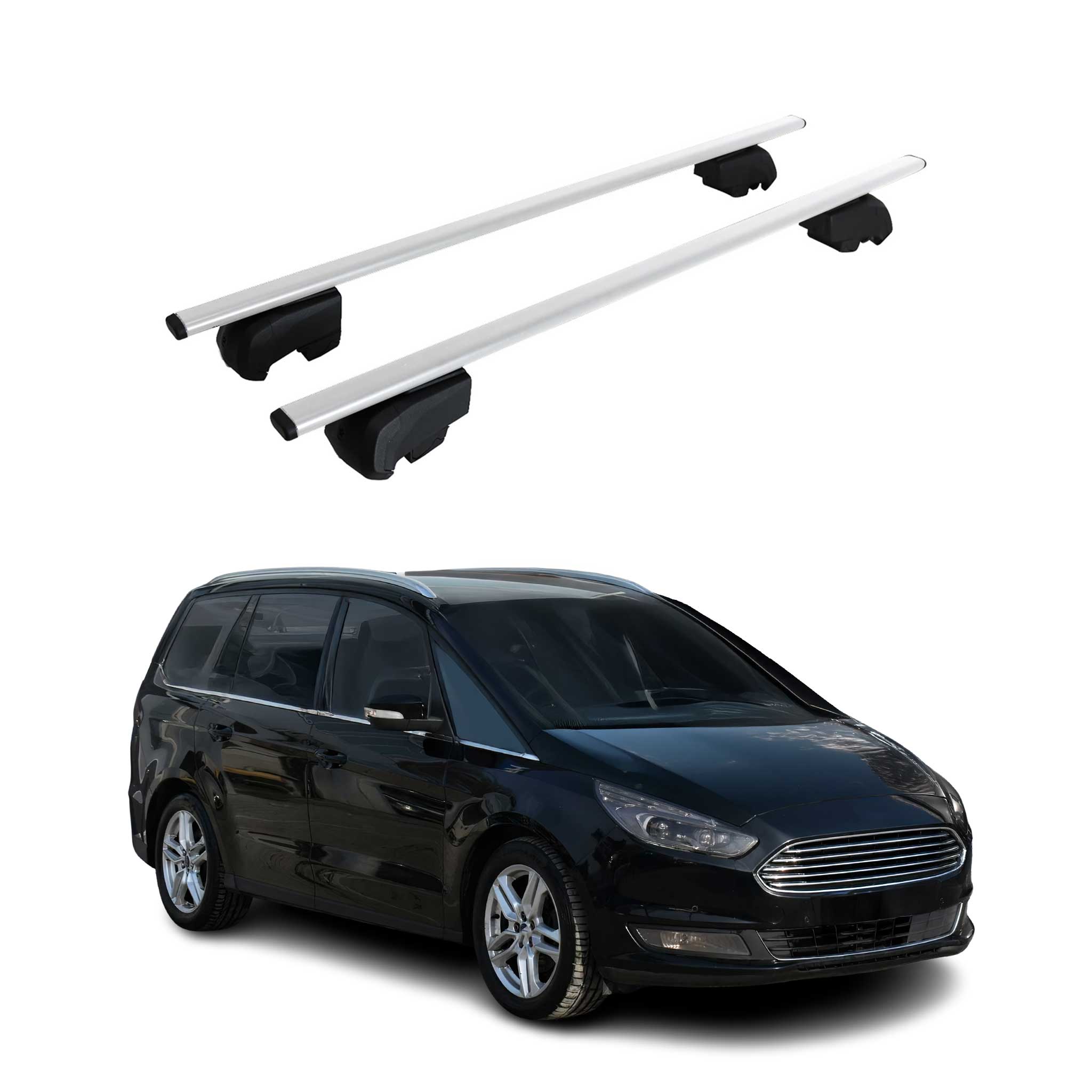 Dachträger für Ford Galaxy 2015-2023 Grundträger Metall Silber ABE 2x