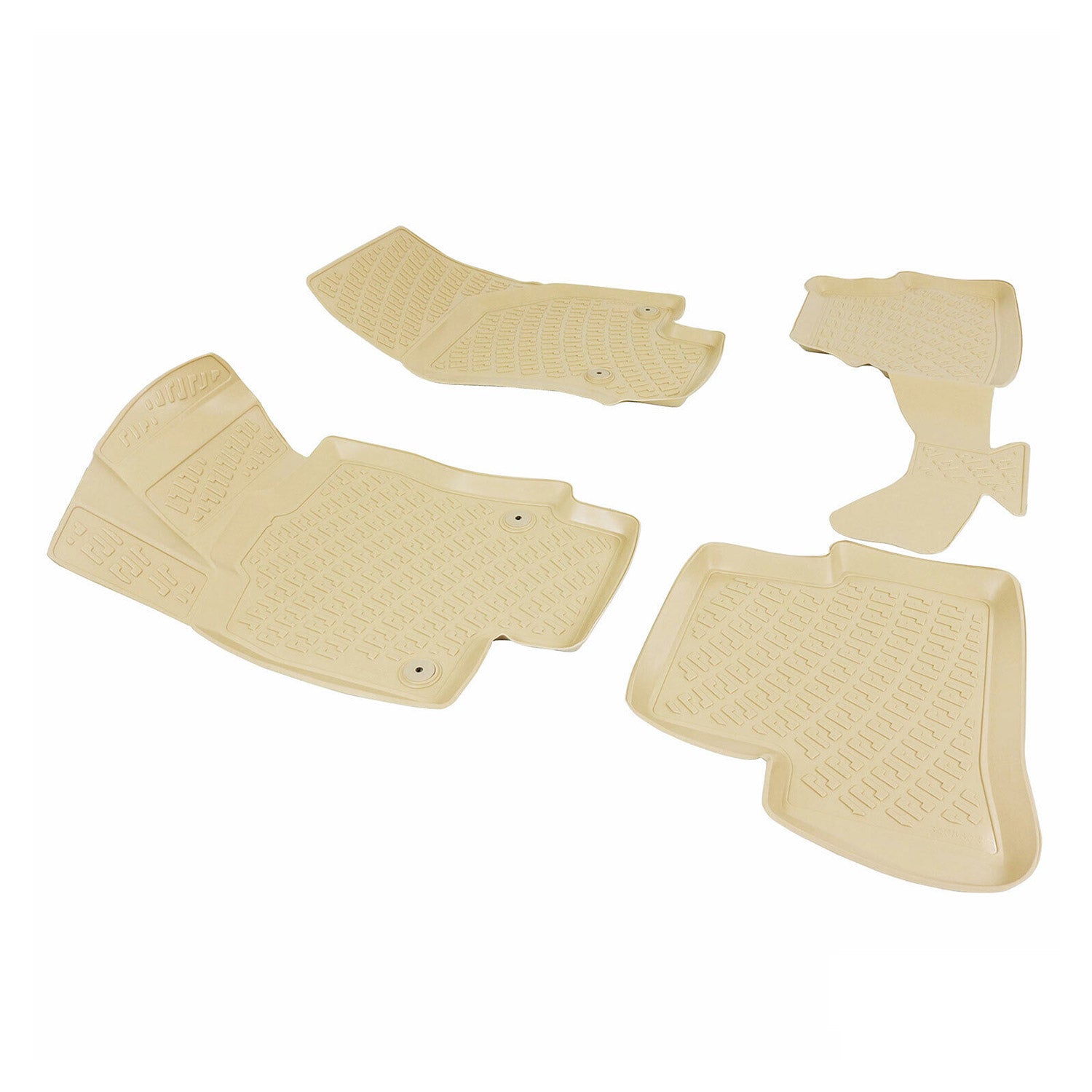 Fußmatten 3D Gummimatten für Skoda Karoq 2017-2026 Gummi TPE Beige 4tlg
