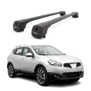 Dachträger Grundträger für Nissan Qashqai J10 2007-2013 Aluminium Schwarz 2tlg