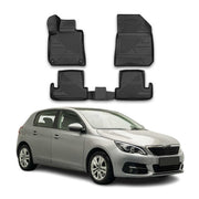 OMAC Gummimatten Fußmatten für Peugeot 308 2014-2021 TPE Automatten Schwarz 4x