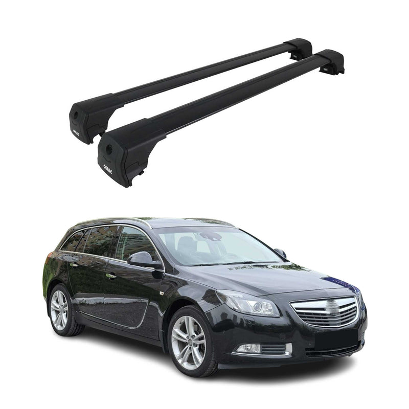 Dachträger Grundtäger für Opel Insignia A 2008-2017 75kg Aluminium Schwarz 2 tlg