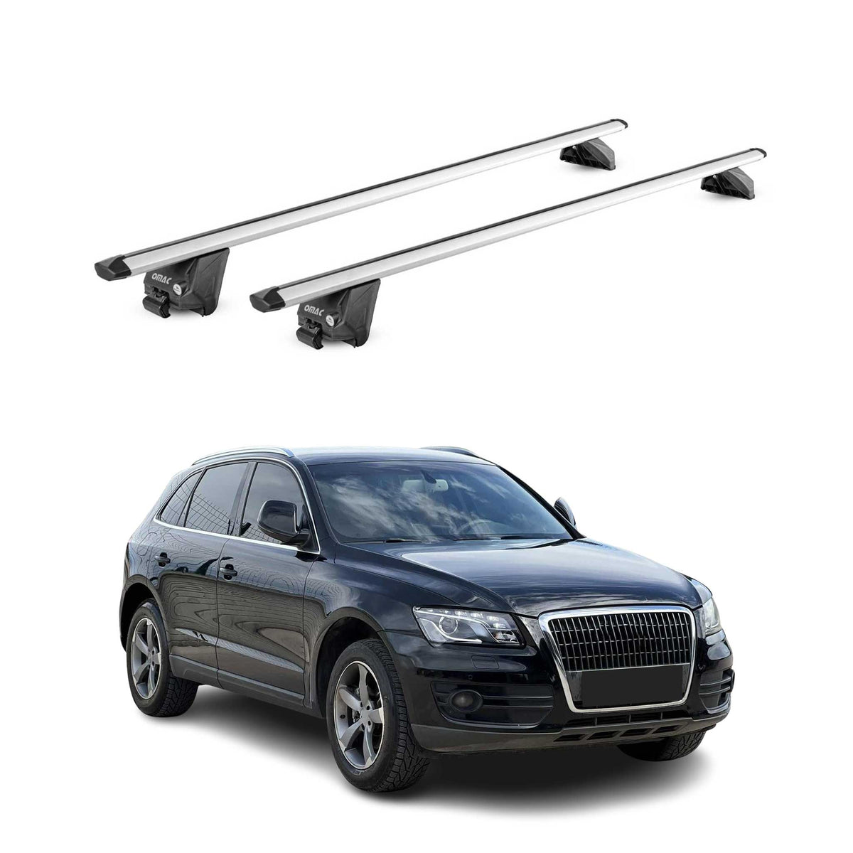 Dachträger Grundtäger für Audi Q5 Sportback 2008-2025 100kg Alu Silber 2 tlg ABE