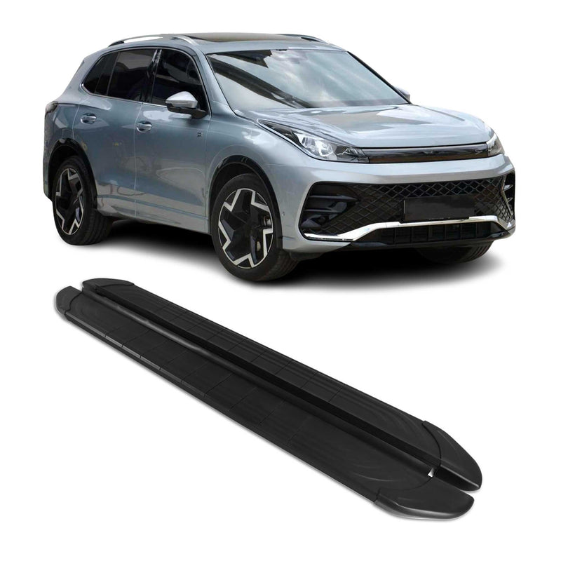 Trittbretter Seitenschweller für VW Tiguan mk3 2024-2025 Alu Schwarz 2tlg