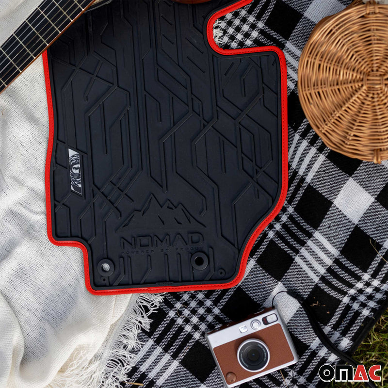 Fußmatten Gummimatten Automatten für BMW 5er E60 E61 2003-2010 Schwarz Rot 2tlg