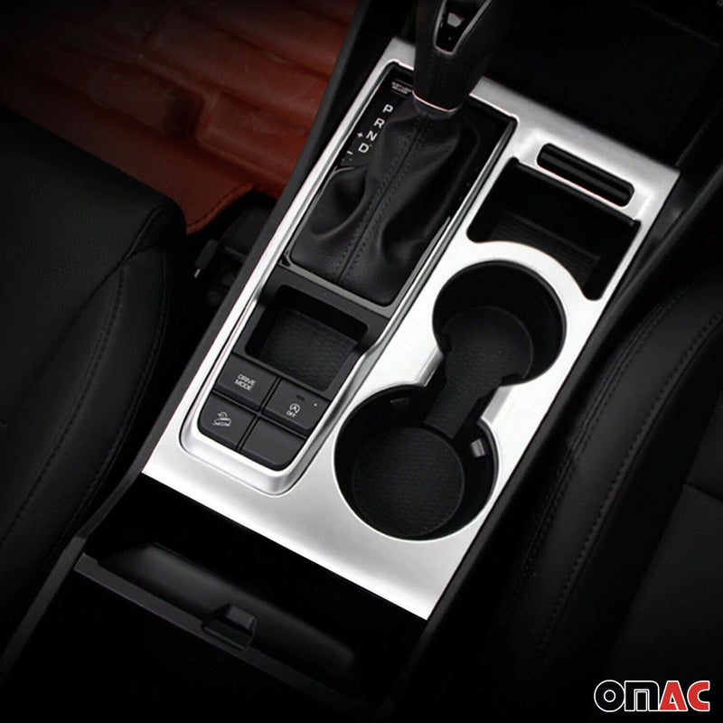 Getränkehalter Rahmen Cupholder für Hyundai Tucson 2015-2021 Chrom ABS Silber